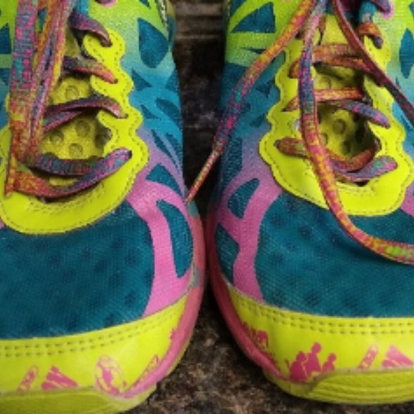 Women's 8 Asics Gel Noosa Tri 9 Colorful Low Top Lace Sneaker Shoes - Picture 3 of 6